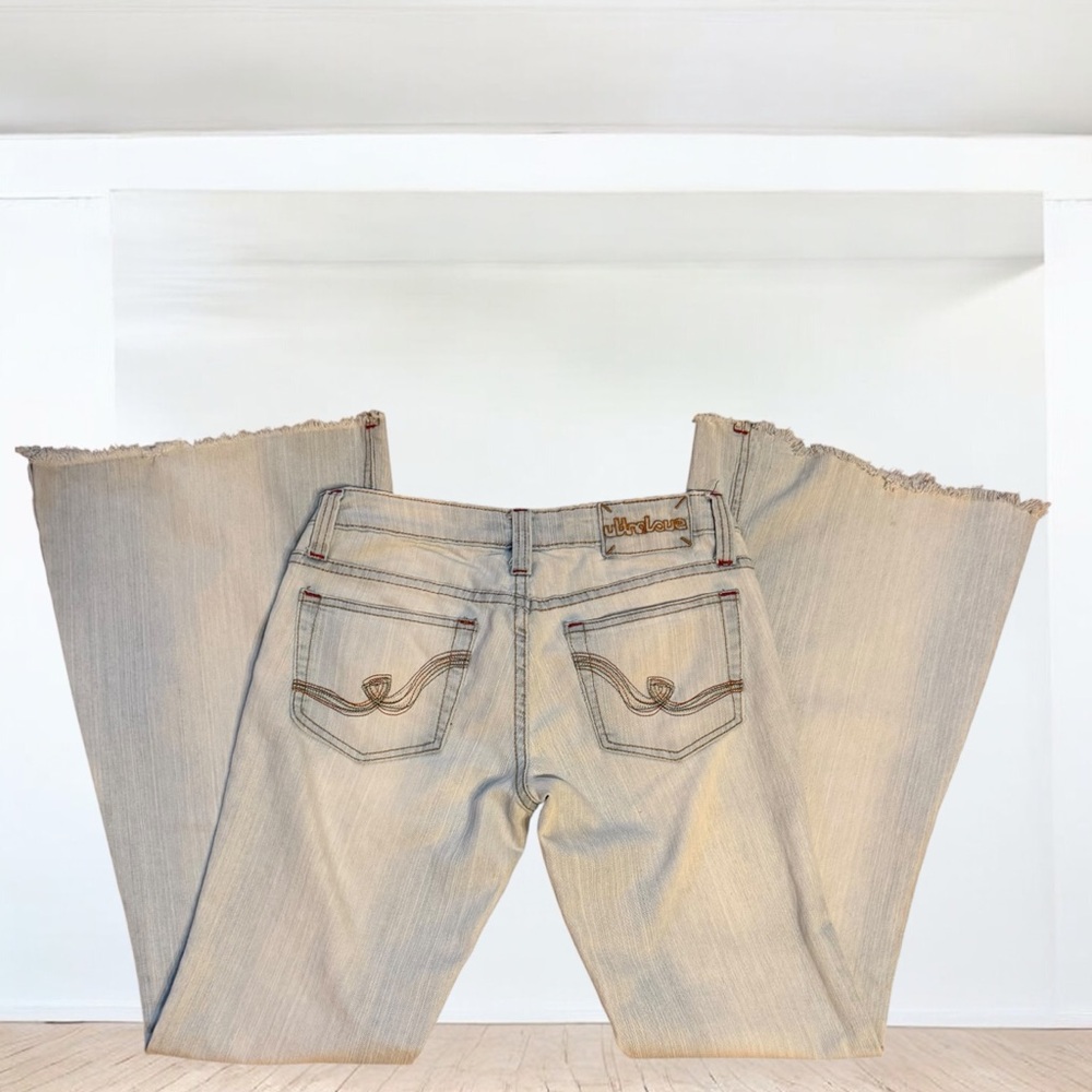 1217 Retro Ultralove Low Rise Super Flare Jeans 3R (27x31) Light Wash Stretch - Picture 11 of 14